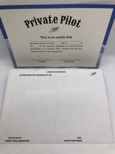 Private Pilot Achievement Certificate Ppl Flight Training Shop
