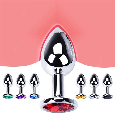 anal plug sex toys mini round shaped metal stainless smooth steel butt small tail female male