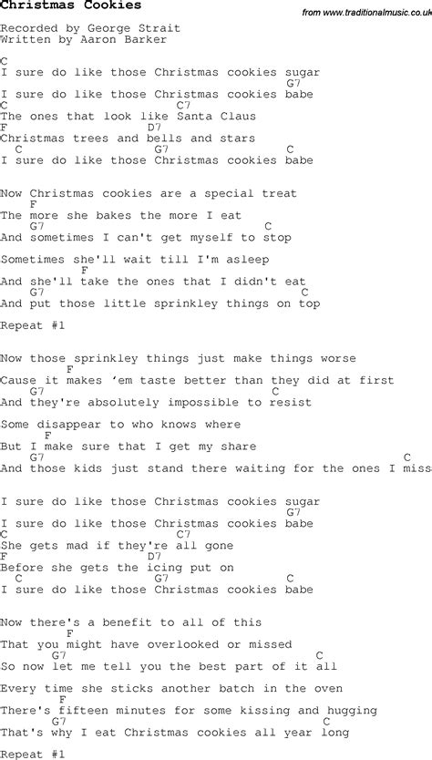 Christmas Carolsong Lyrics With Chords For Christmas Cookies