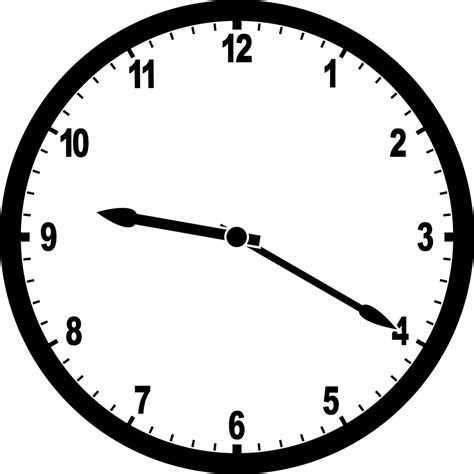 9 20 = 45 100 = 0 , 45. Clock 9:20 | ClipArt ETC