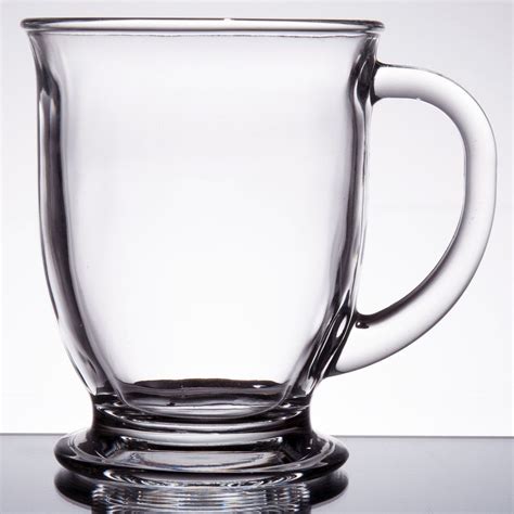 Acopa 16 Oz Customizable Clear Glass Cafe Mug 12case Clear Coffee Mugs Glass Coffee Mugs