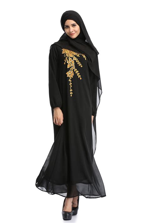 Muslim New Chiffon Costumes Abaya Hui Embroidery Dignified Atmosphere