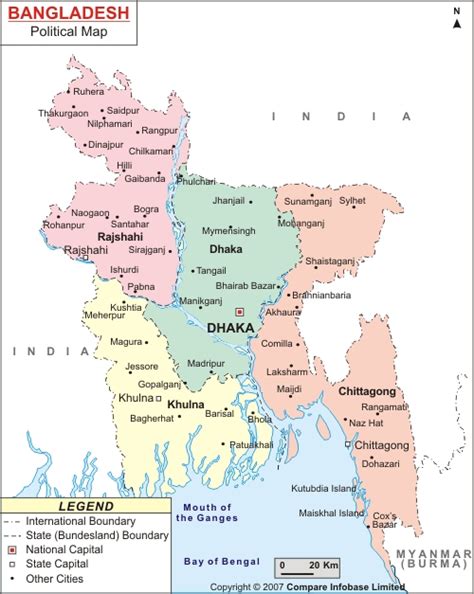 Map Of Bangladesh Divisions And Districts Maps