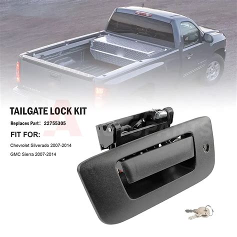 Tailgate Handle Bezel Lock Kit Fit For 2007 2014 Chevrolet Silverado