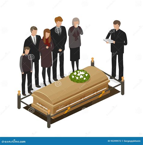 Coffin Icon Outline Style Vector Illustration