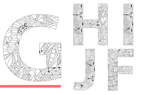 Zentangle Alphabet For Coloring By Watercolor Fantasies Thehungryjpeg