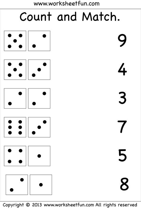 Counting And Matching Numbers Worksheets