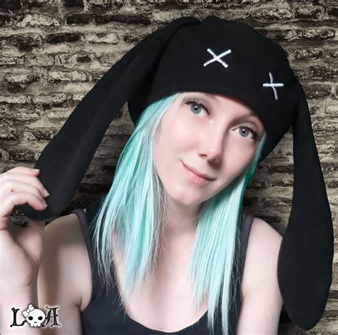Creepy Cute Bunny Hat In Black Pastel Goth Fashion Creepy Cute Goth Outfits