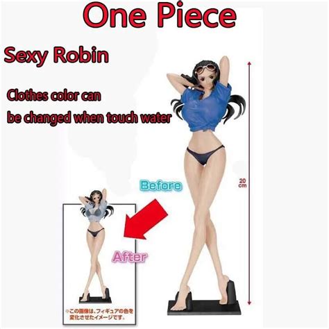 20 Cm One Piece Sexy Girl Robin Clothes Discoloration Pvc Action Figure Toy Cartoon Girl Robin