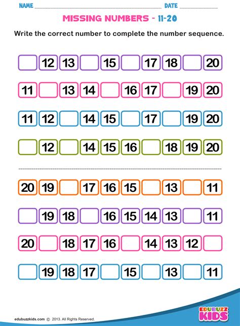 Kindergarten Math Missing Numbers Worksheets With Free Printable Kids