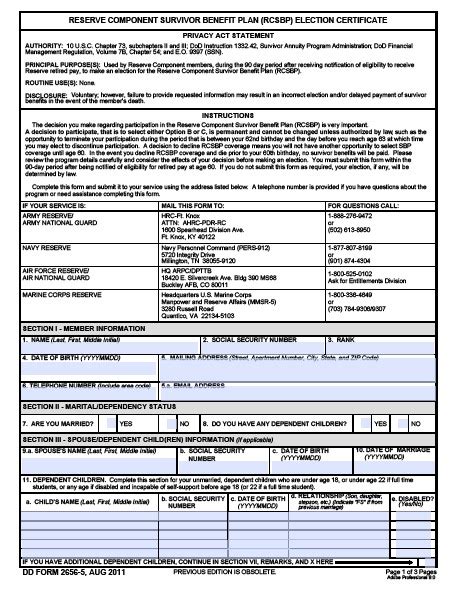 Download Fillable Dd Form 2656 5