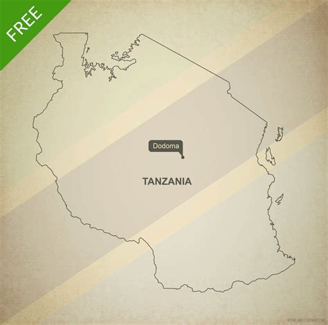 Free Vector Map Of Tanzania Outline One Stop Map