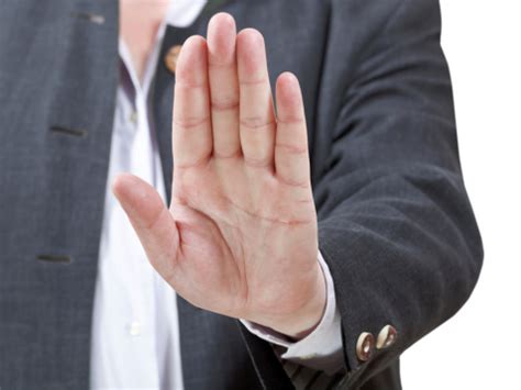 The language of gesture allows individuals to express a. Stop Sign By Open Palm Businessman Hand Gesture Stock ...