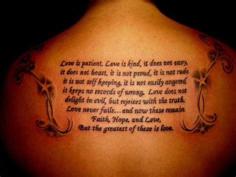 Now viewing scripture range from the book of 1 corinthians chapter 13:4 through chapter 13:8. 1 Corinthians 13: 4-8 NIV tattoo! | Tattoo | Pinterest