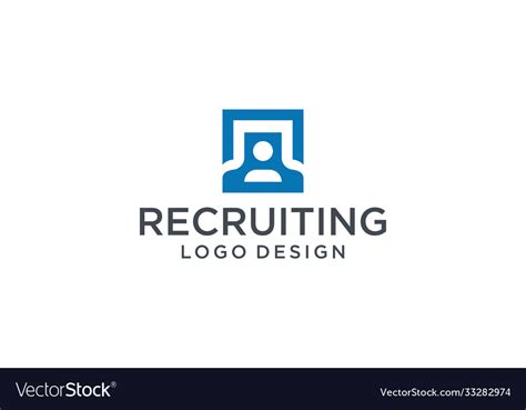 Iconic Logo For Business Recruitment Royalty Free Vector