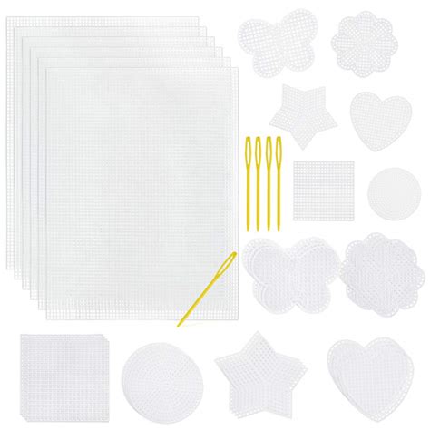 Buy Pllieay 36 Pieces Mesh Plastic Canvas Sheets Kit Including 30