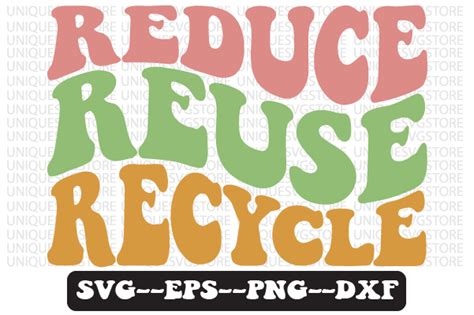 Reduce Reuse Recycle Retro Svg Design Graphic By Uniquesvgstore