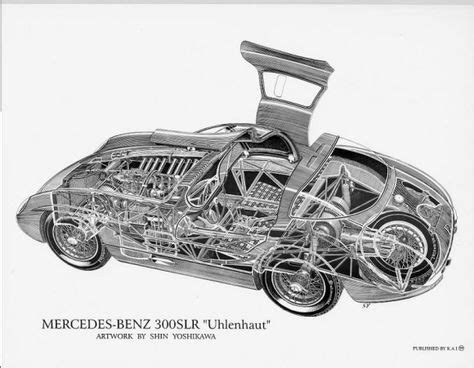 Shin Yoshikawas Cutaway Drawing Cool Car Cutaways Mercedes