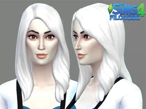 Sims 4 Hairs ~ The Sims Resource White Hair Recolor 19 By Filo4000