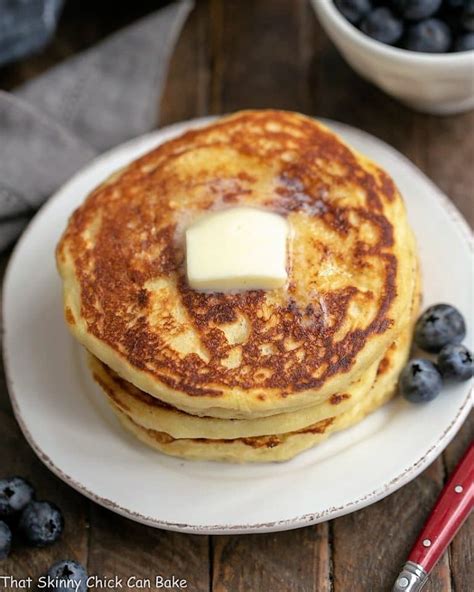 Buttermilk Pancakes With Blueberry Maple Syrup That Skinny Chick