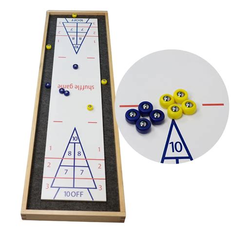 Economy Shuffleboard Set Indoor Outdoor Shuffle Board Game 8 Pucks 4