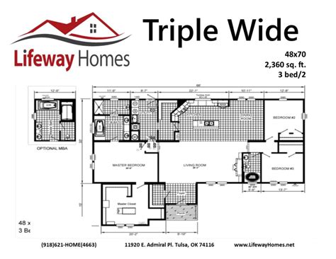 The Triple Wide Manufactured Or Modular 2360 Squ Ft Lifeway Homes