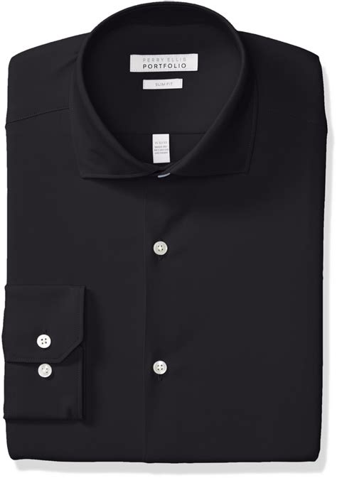 Perry Ellis Mens Non Iron Tech Slim Fit Comfort Collar Dress Shirt Shopstyle