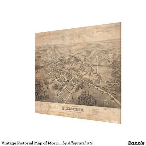 Vintage Pictorial Map Of Morristown Nj 1876 Canvas Print Zazzle