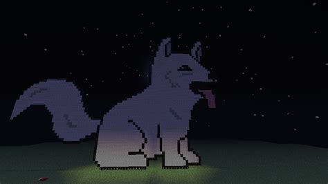 Pixel Art Wolf Minecraft Project