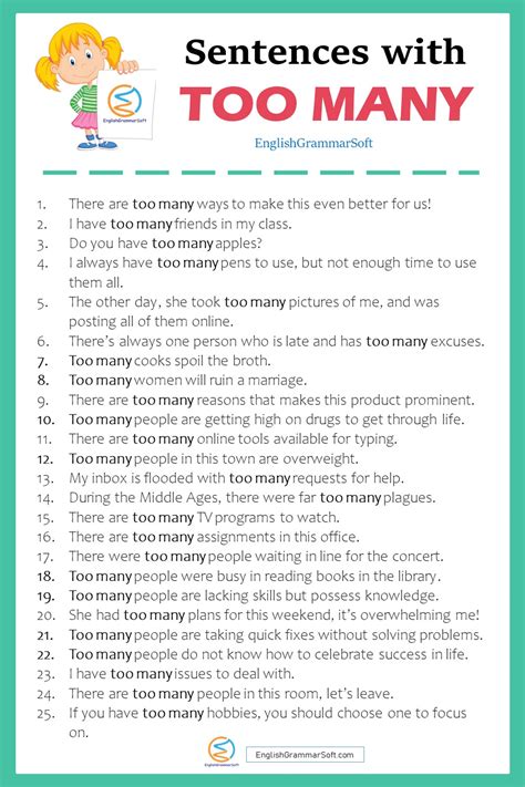 Make Sentences With Too Many 50 Examples Englishgrammarsoft