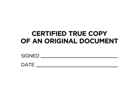 Certified True Copy Stamp