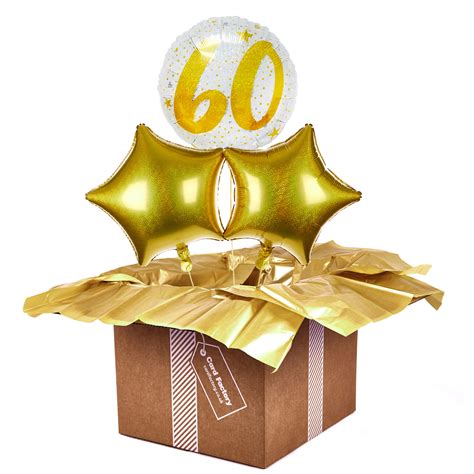 Where our designs include a sundry item like a vase or basket it. Buy Gold & Silver 60th Birthday Balloon Bouquet - The ...