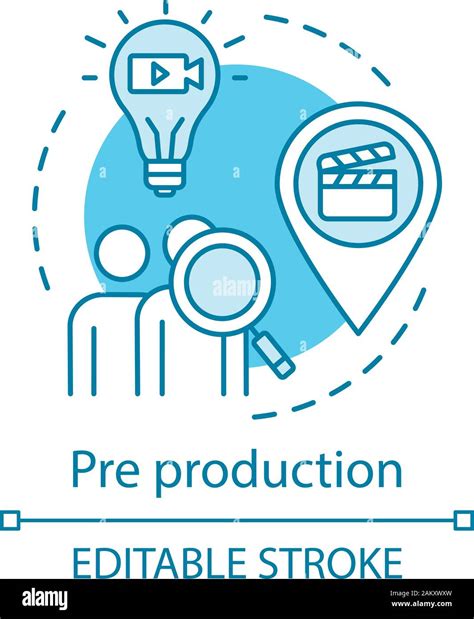 Pre Production Concept Icon Video Planning Idea Thin Line Illustration