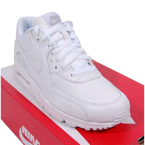 Nike Air Max 90 Leather Triple White Mens Shoes From Attic Clothing Uk