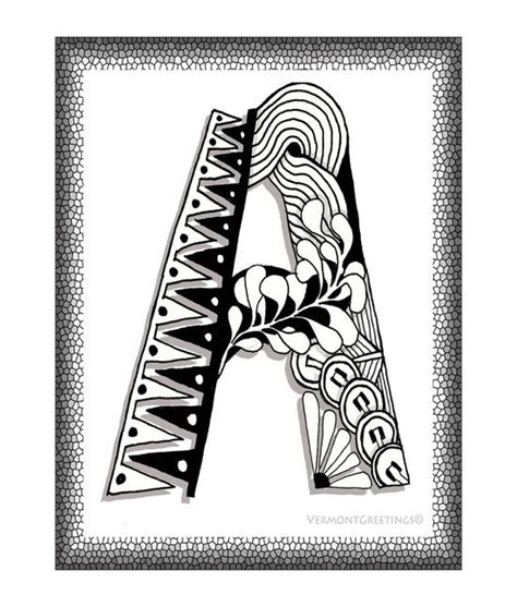 As a teacher, i got so tired of sending random . Zentangle A Monogram Alphabet Illustration | Alphabet ...