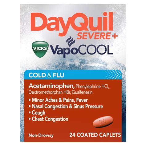 Dayquil Severe With Vicks Vapocool Daytime Cough Cold And Flu Relief