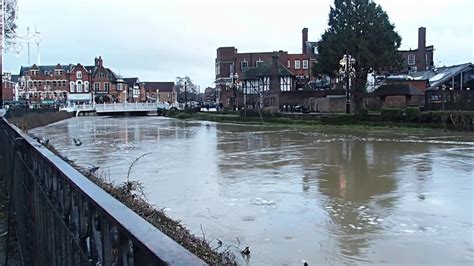Extremely High Water Level On The River Medway At Tonbridge Dec