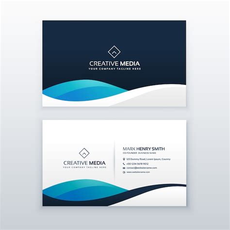 Premium Vector Modern Blue Creative Business Card Design