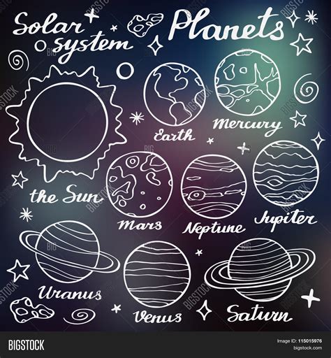 Planets Set Hand Drawn Cartoon Vector And Photo Bigstock