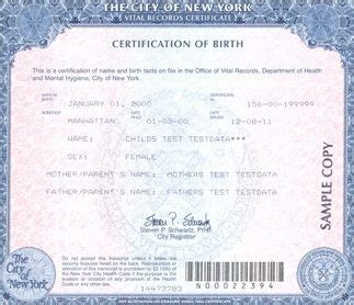 Hundreds of government agencies nationwide exclusively trust vitalchek for accepting their birth certificates and other vital record orders. What does a New York birth certificate look like? - Quora