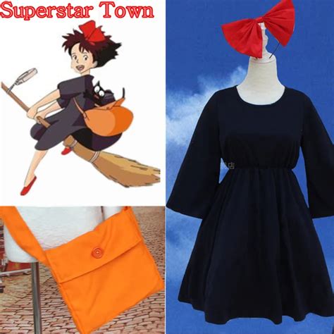 Kiki Delivery Service Cosplay Costume Bag Hairband Customize Woman