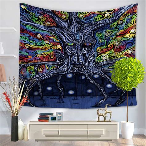 Looking to buy designer rugs for sale in melbourne or sydney wide? RUBIHOME Hanging Wall Tapestry 3D Design Colored Tree Home ...