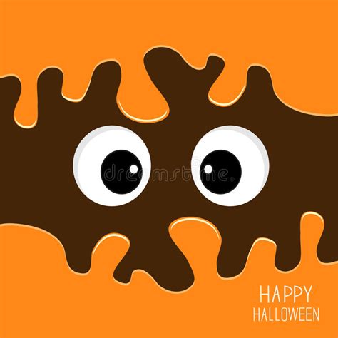 Scary Eyes Halloween Card Spooky Background Flat Design Stock Vector