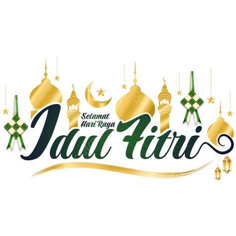 Lettering Salamat Hari Raya Idul Fitri Festival Musulmano Idul Fitri