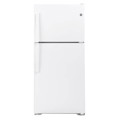 buy ge 21 9 cu ft top freezer refrigerator with led lighting and edge to edge glass shelves