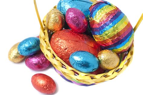 Basket Full Of Easter Eggs Creative Commons Stock Image