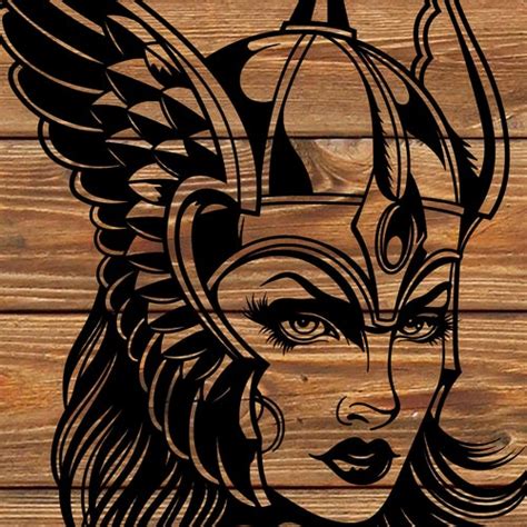 png svg file valkyrie viking warrior stencil for cricut etsy