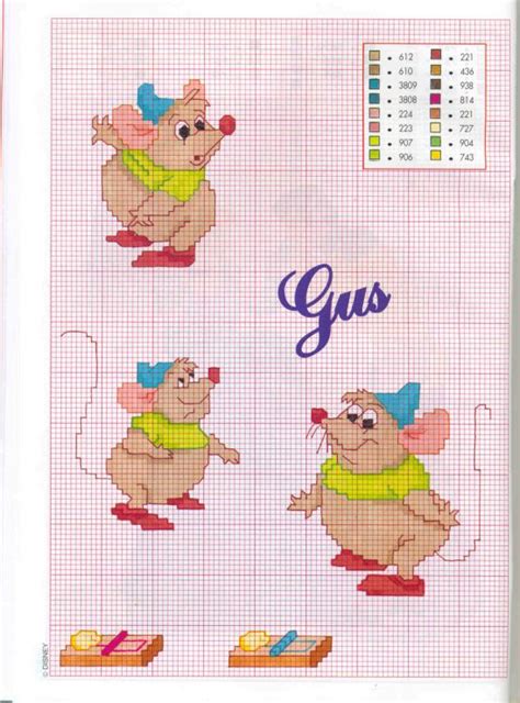 Cross stitch patterns for the whole family designed by connie barwick. Disney Cinderella Gus Gus cross stitch | Disney cross ...