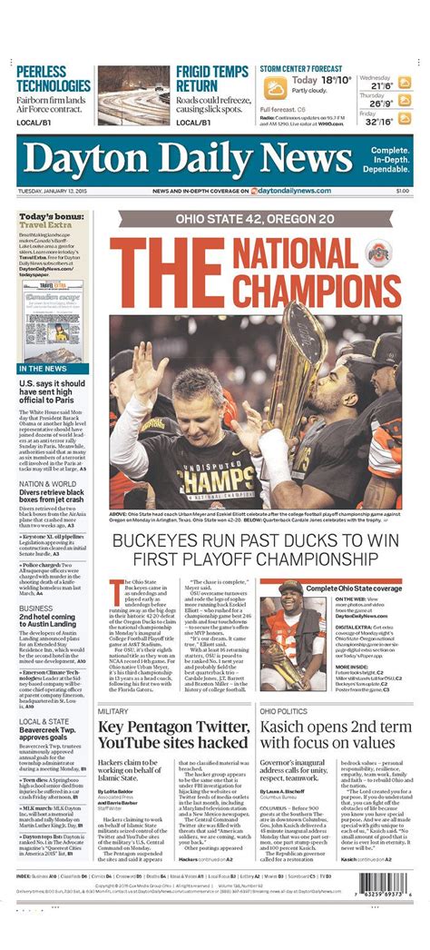 The 7 Best Ohio Newspaper Front Pages After The Buckeyes Title And