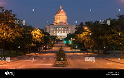 Street View Jefferson City Missouri State Capital Building Stock Photo
